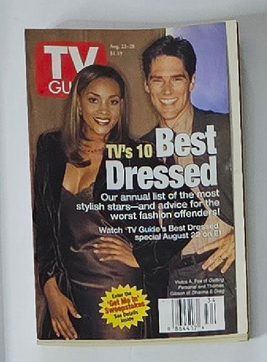 TV Guide Magazine August 22 1998 featuring best dressed stars, with stylish cover showcasing notable personalities and TV fashion insights.