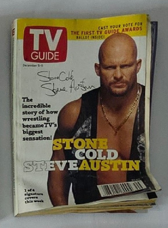 Cover of TV Guide Magazine from December 5, 1998 featuring Steve Austin, showcasing the headline 'Stone Cold' alongside insights into wrestling's impact on television.