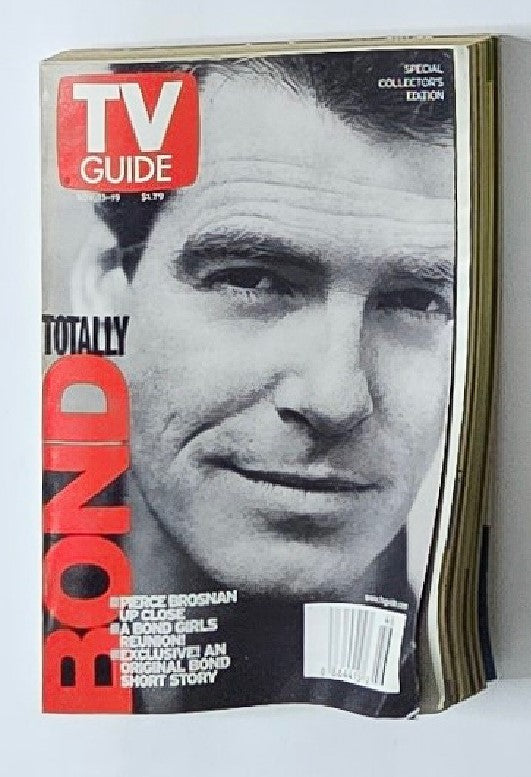 Cover of TV Guide Magazine November 13 1999 featuring Pierce Brosnan, highlighting his connection to the James Bond franchise with bold text 'TOTALLY BOND'.