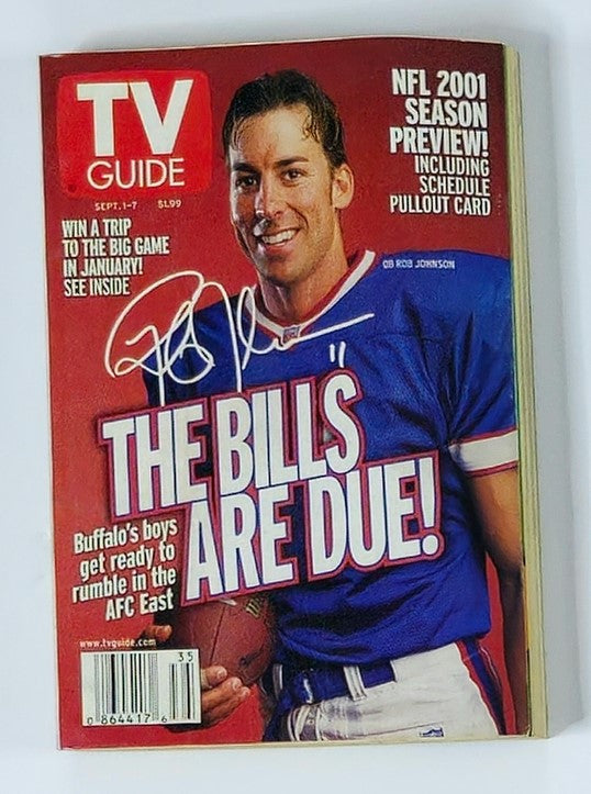 TV Guide Magazine September 1 2001 featuring Rob Johnson, Syracuse editor, with a cover story about NFL 2001 season preview, showcasing historical pop culture and collectible vintage magazine insights.