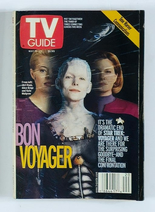 TV Guide Magazine May 19 2001 featuring Jeri Ryan, Alice Krige, and a highlight on Star Trek: Voyager. A collectible vintage magazine showcasing iconic television moments.