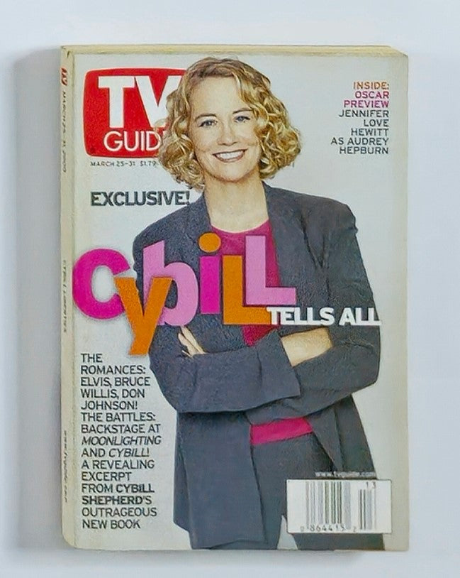TV Guide Magazine March 25 2000 featuring Cybill Shepherd on the cover, showcasing exclusive content and nostalgia from early 2000s television.