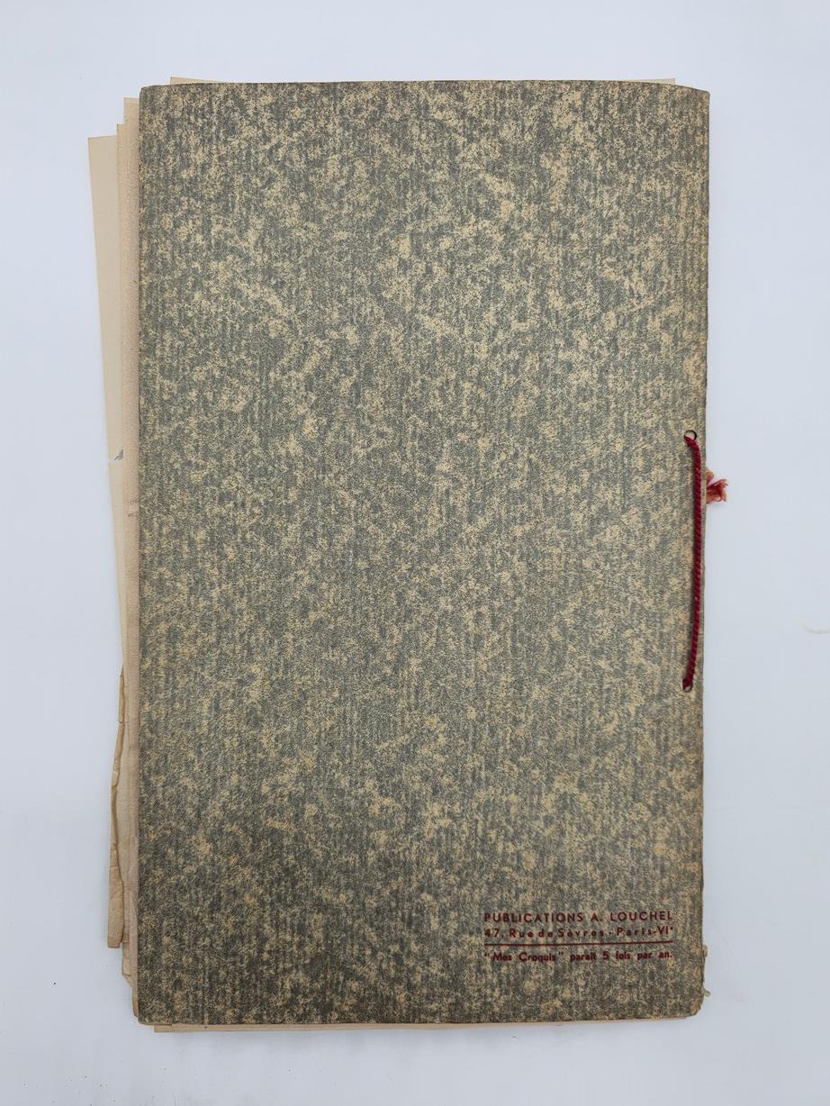 Back cover of Croquis Elegants: Ce Qui Se Portera Hiver 1934 No. 2 Brochure featuring a textured design and the publication details.