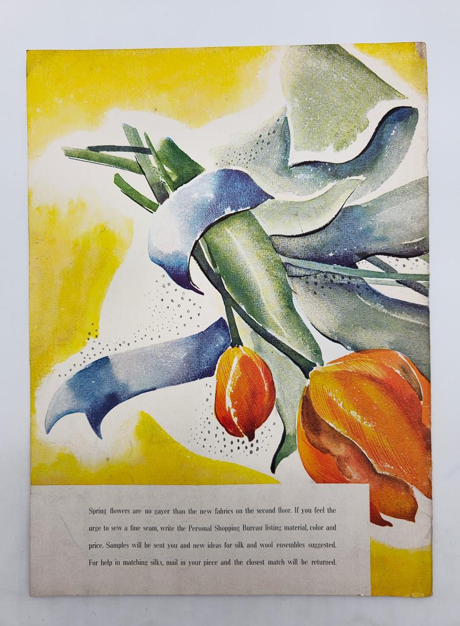 VTG Fashions of The Hour Magazine Spring 1936 The Paris Collection featuring a colorful illustration of spring flowers and a ribbon, highlighting vintage fashion themes from the 1930s.