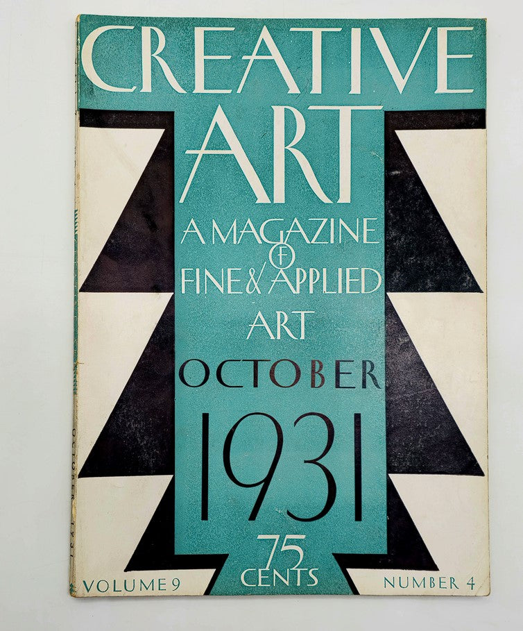 VTG Creative Art Magazine October 1931 cover featuring geometric design and bold typography with the title 'Creative Art' prominently displayed. Perfect for collectors of vintage art publications.