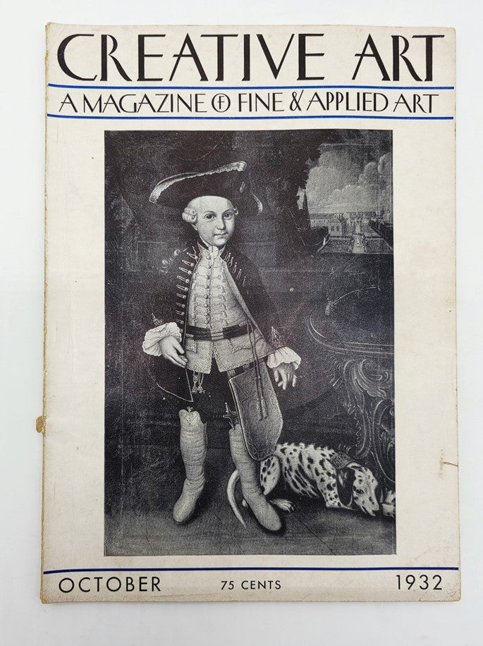 VTG Creative Art Magazine cover from October 1932 featuring an illustration of Frederick the Great as a child, showcasing fine and applied art of the early 20th century.