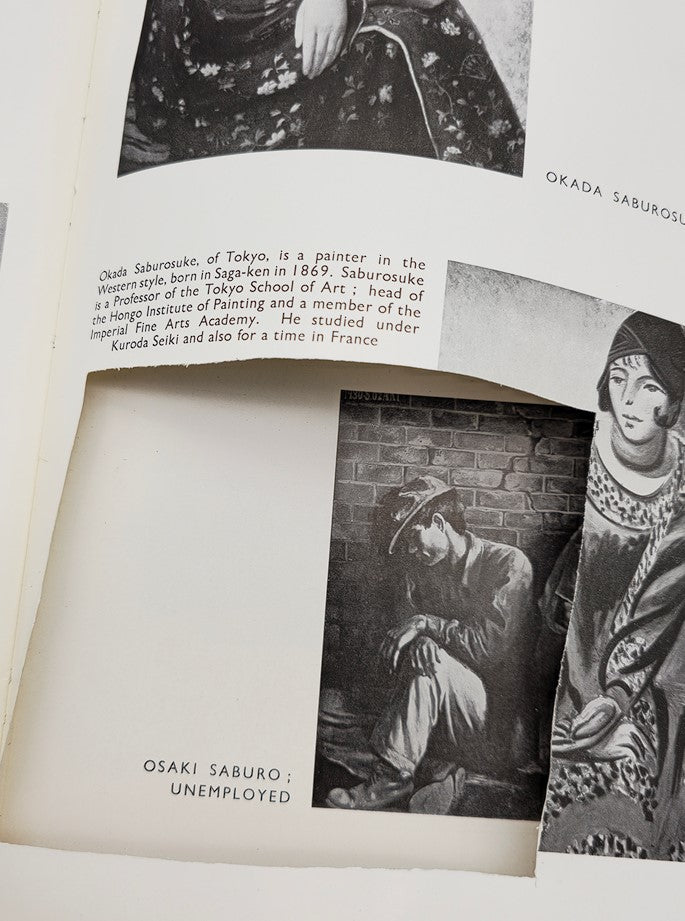 Page from VTG The London Studio Magazine January 1933 displaying a contemporary portrait by Okada Saburosuke, along with insights into the artist's background and additional related artwork.