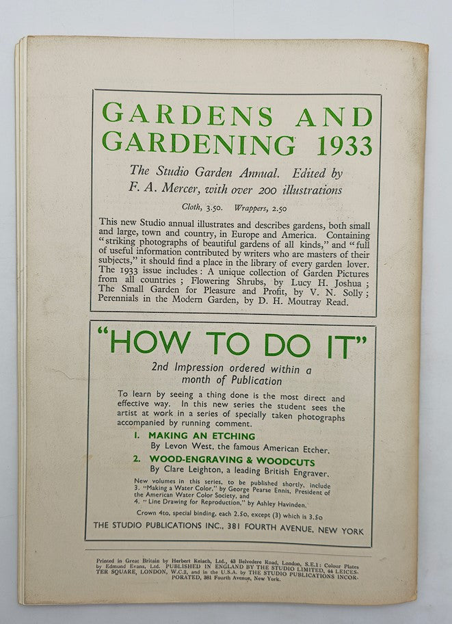 Cover of the VTG The London Studio Magazine January 1933 featuring contemporary portraits and vintage artistry details. The magazine showcases artistic styles from the early 20th century.