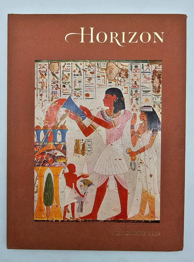 Cover of VTG Horizon Magazine of Art November 1959, showcasing Egyptian painting with colorful illustrations from Ancient Egypt.