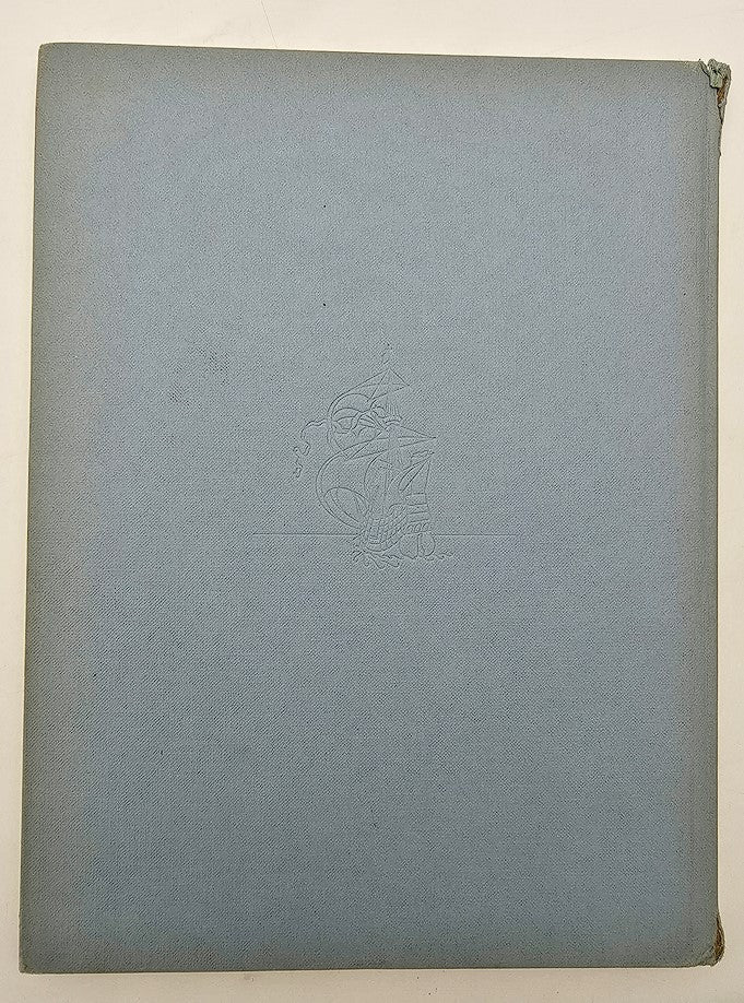 Back cover of VTG Horizon Magazine of Art, March 1960, Volume 11, Issue 4, featuring a simple blue design with embossed detailing.