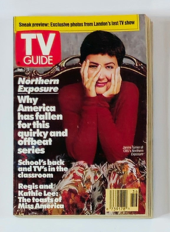TV Guide Magazine September 7 1991 featuring Janine Turner on the cover, highlighting the show Northern Exposure and discussing its popularity.