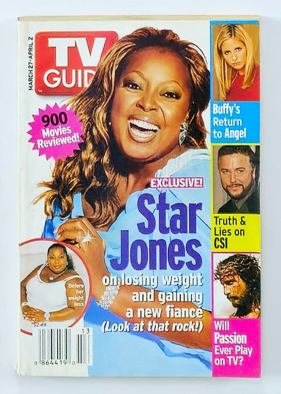 Cover of TV Guide Magazine from March 27, 2004, featuring Star Jones on the cover, highlighting her weight loss journey and new engagement. The magazine includes articles on popular TV shows of the era.
