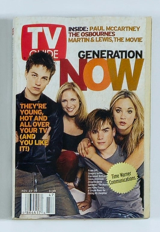 Cover of TV Guide Magazine from November 23, 2002 featuring Gregory Smith and other cast members. This vintage issue highlights early 2000s television trends and pop culture, making it a valuable collectible for fans.