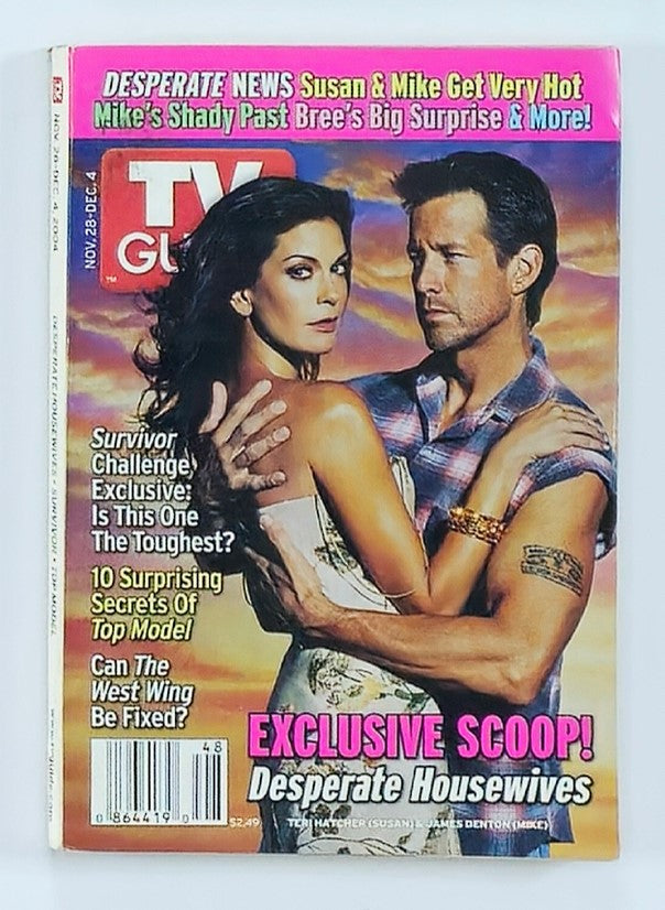 TV Guide Magazine cover from November 28, 2004, featuring Teri Hatcher, spotlighting her role in Desperate Housewives, along with entertainment highlights like Survivor Challenge and exclusive scoop on popular TV shows.