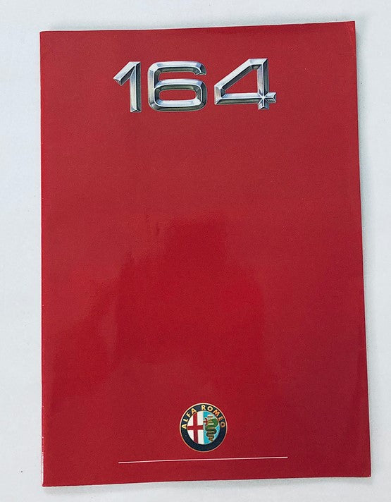 Cover of the 1988 Alfa Romeo 164 Car Dealer Showroom Sales Brochure Guide Catalog, featuring a glossy red finish with the model number '164' prominently displayed.