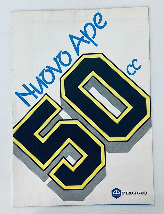 80s 90s Piaggio Nuovo Ape 50 CC Dealer Showroom Sales Brochure Guide Catalog