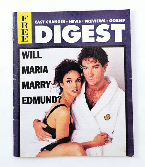 Cover of the Soap Opera Magazine from 1994 featuring the headline 'Will Maria Marry Edmund?' showcasing two characters, ideal for fans of 'All My Children' and collectors of vintage soap opera memorabilia.