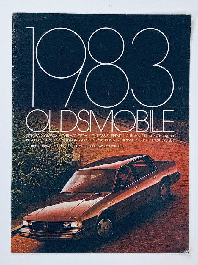1983 Oldsmobile Omega Dealer Showroom Sales Brochure showcasing the classic car's design and features, featuring a stylish cover image with the text '1983 Oldsmobile' displayed prominently.
