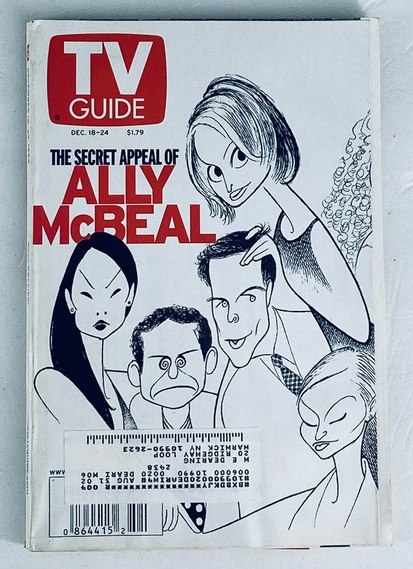 Cover of TV Guide Magazine December 18 1999 featuring the headline 'The Secret Appeal of Ally McBeal' with a stylized illustration of characters from the show.