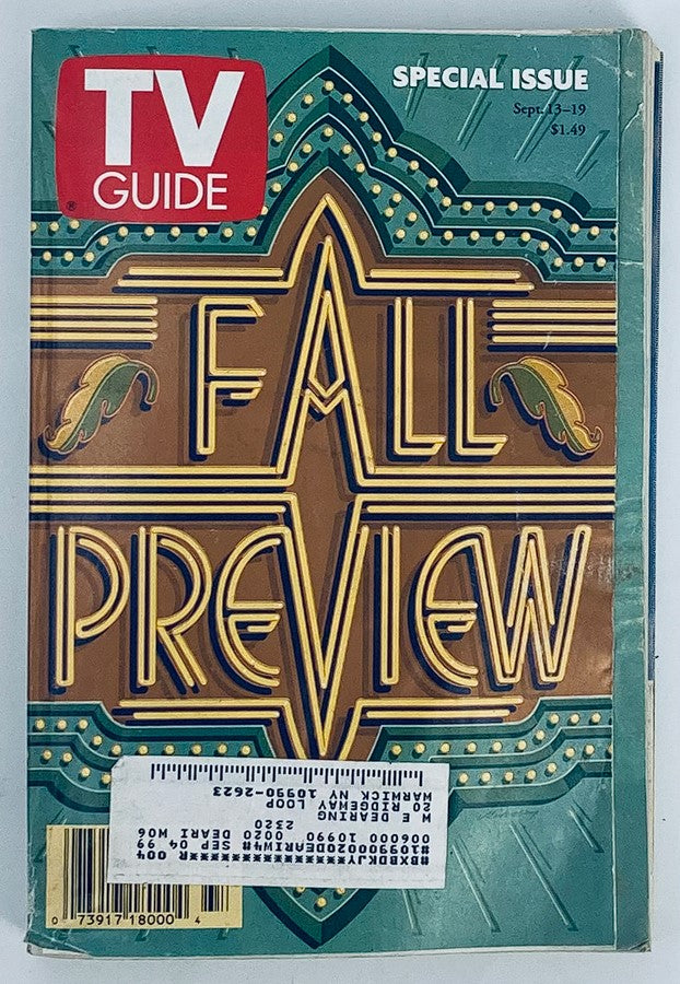 Cover of TV Guide Magazine September 13, 1997, showcasing the Fall Preview Special Issue with bold graphics and colorful design.