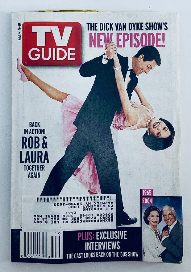 TV Guide Magazine May 9 2004 featuring Mary Tyler Moore and Dick Van Dyke on the cover, showcasing iconic moments from 'The Dick Van Dyke Show' with an elegant dance pose.