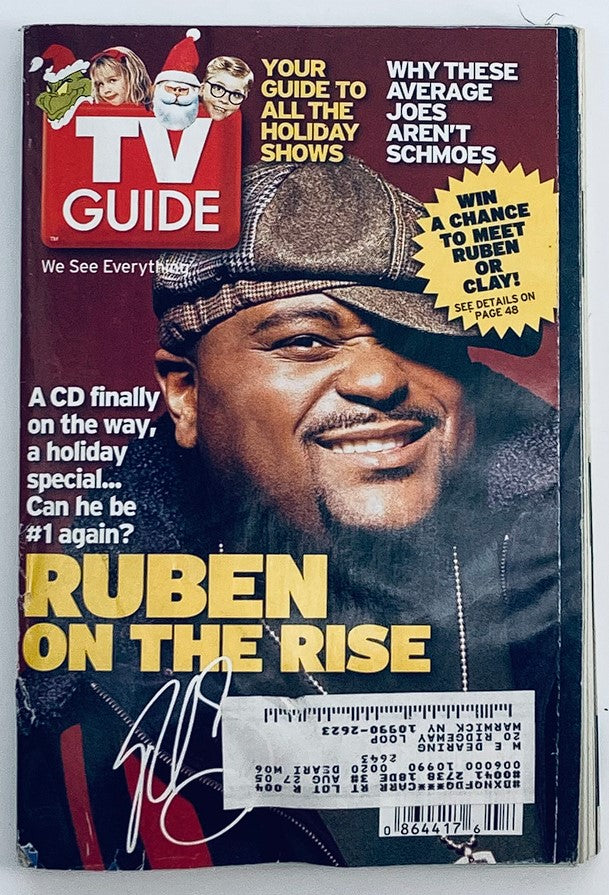TV Guide Magazine cover from November 22, 2003, featuring Ruben Studdard, showcasing his rise to fame after American Idol. The magazine highlights Ruben's exclusive interview and includes details about upcoming holiday shows.