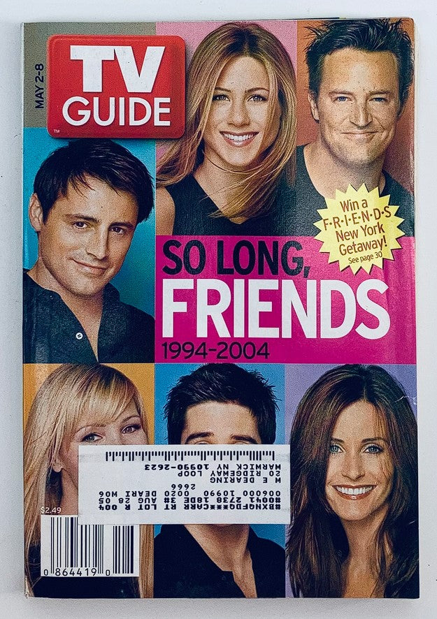 TV Guide Magazine May 2 2004 Jennifer Aniston, Courteney Cox NY Metro Ed.
