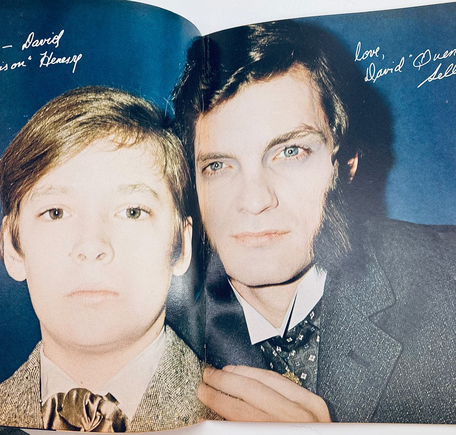Inside spread of VTG Spec 16 Magazine Summer 1969 showcasing two young men posing for the camera. The photo captures a nostalgic moment with handwritten notes, enhancing its collectible aspect.