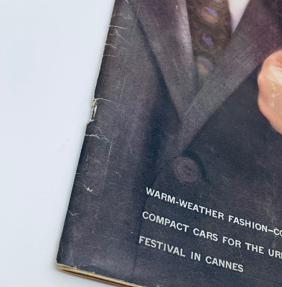 Close-up of the VTG Playboy Magazine May 1960 cover, highlighting vintage fashion and text elements.