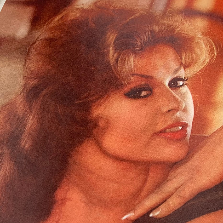 Portrait of Miss May from the vintage Playboy Magazine May 1960, featuring Ginger Young with glamorous makeup and stylish hair.