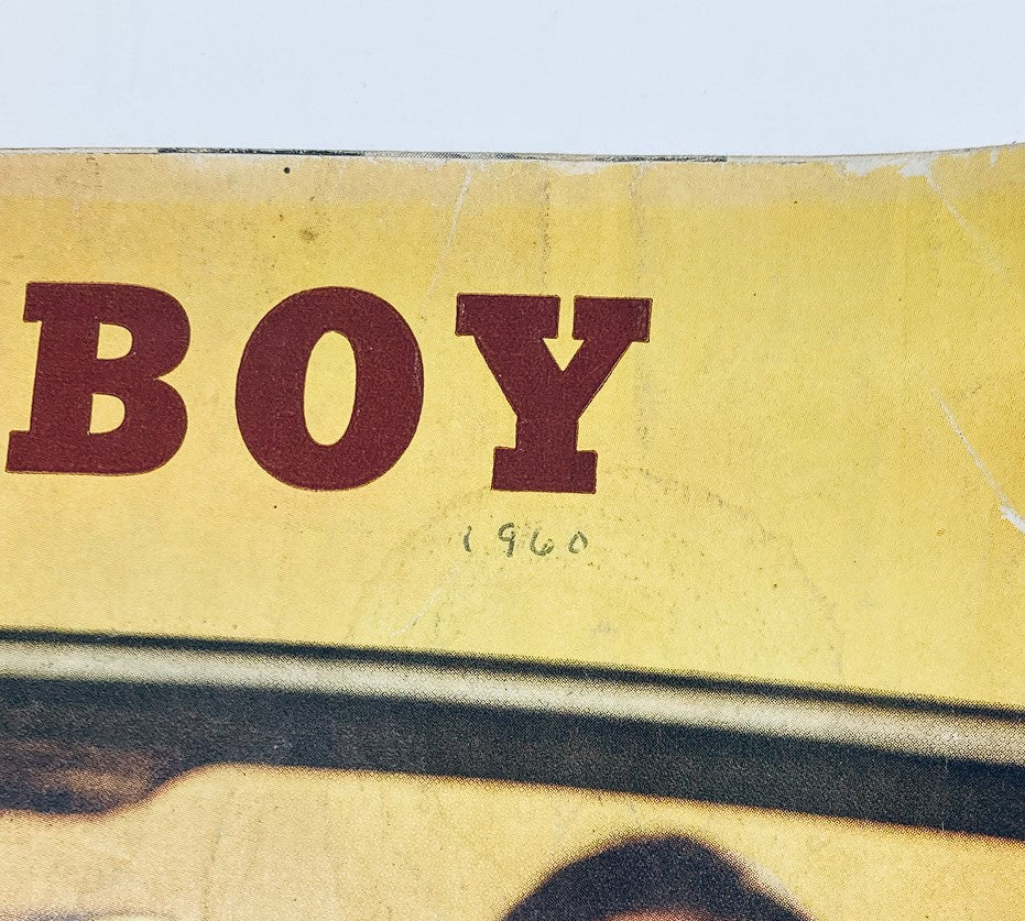 Close-up of the Vintage Playboy Magazine June 1960 cover, highlighting the year '1960' next to the iconic Playboy logo.