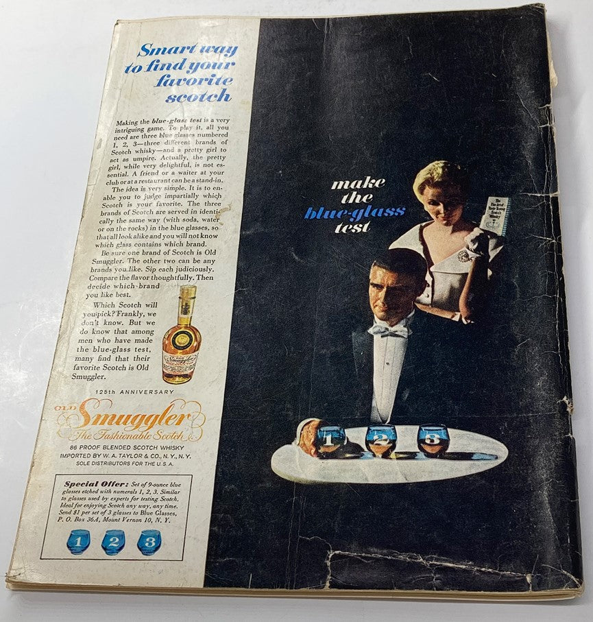 Back cover of VTG Playboy Magazine November 1960 with advertisement, showcasing period graphic design and promotional content.