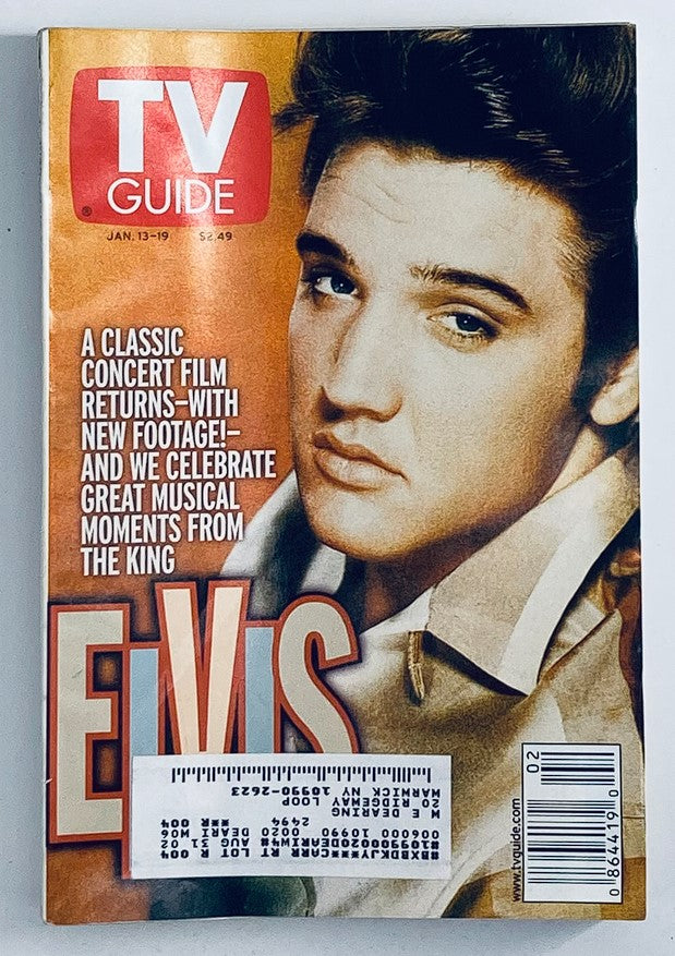 TV Guide Magazine featuring Elvis Presley on the cover, dated January 13 2001, NY Metro Edition, showcasing the legacy of the King of Rock-and-Roll.