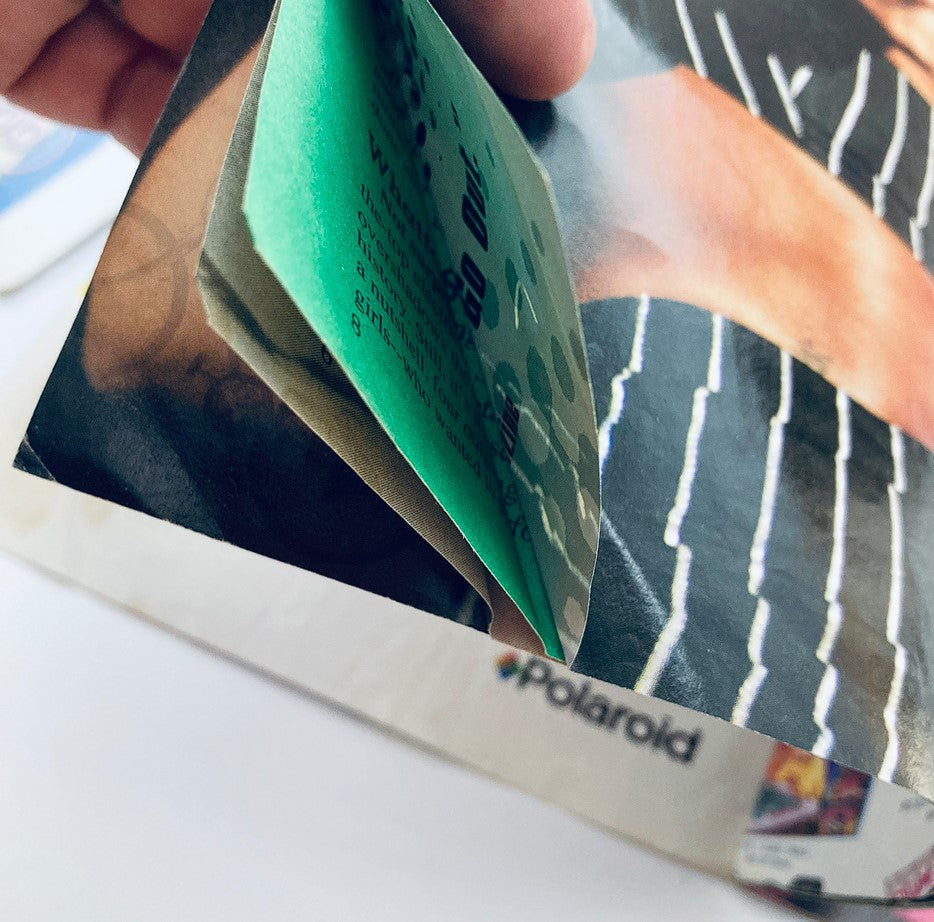 Image of Teen Machine Magazine Presents October 1998 showing a hand holding a Polaroid camera advertisement with promotional details.