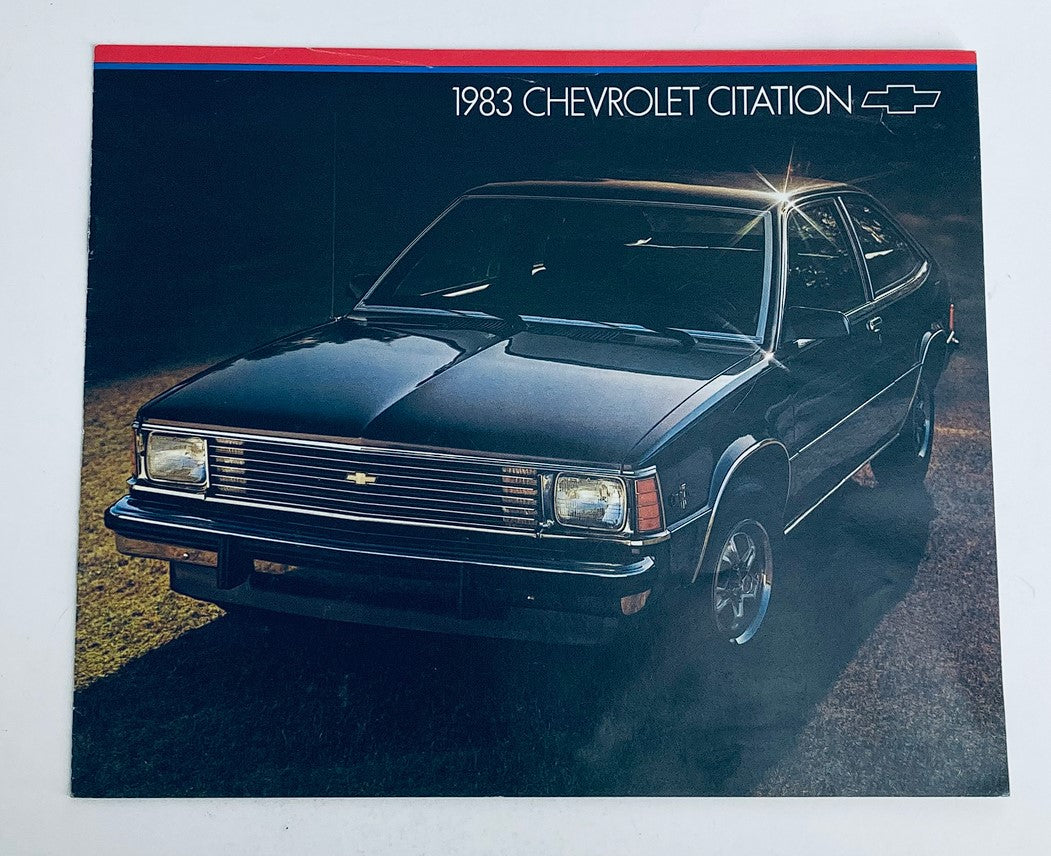 1983 Chevrolet Citation Dealer Showroom Sales Brochure featuring the Chevrolet Citation, showcasing the vehicle's design and features, ideal for collectors and automotive enthusiasts.