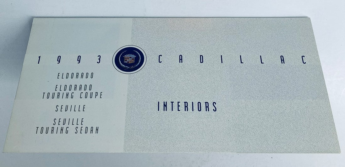 Cover of the 1993 Cadillac El Dorado Interiors Dealer Showroom Sale Brochure, showcasing the Cadillac logo and title design.