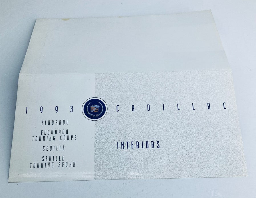 Back cover of the 1993 Cadillac El Dorado Interiors Dealer Showroom Sale Brochure, displaying the Cadillac logo and title.