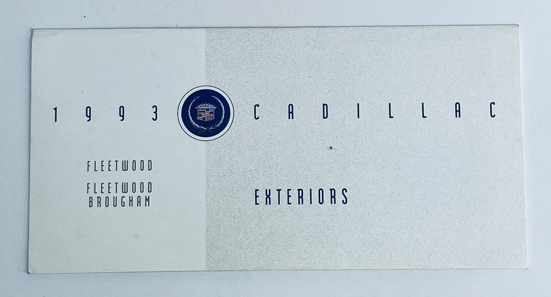 1993 Cadillac Fleetwood Exteriors Dealer Showroom Sale Brochure showcasing the front cover with the Cadillac logo and Fleetwood branding.