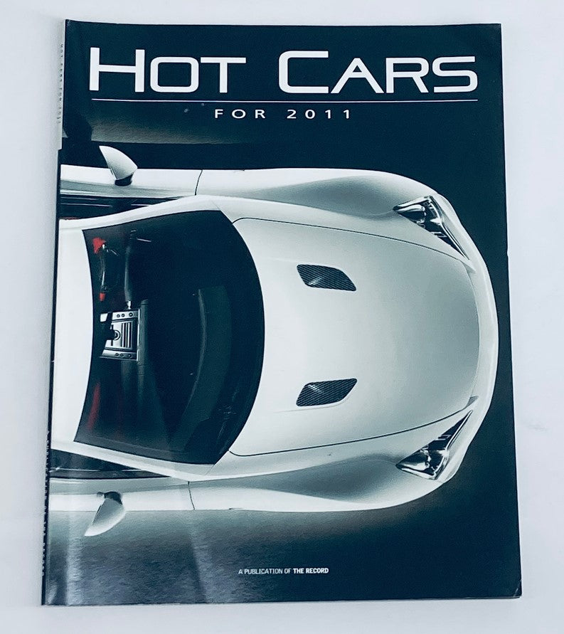 2011 Hot Cars The Record Dealer Showroom Sales Guide Catalog featuring an aerial view of a sleek silver sports car on the cover.