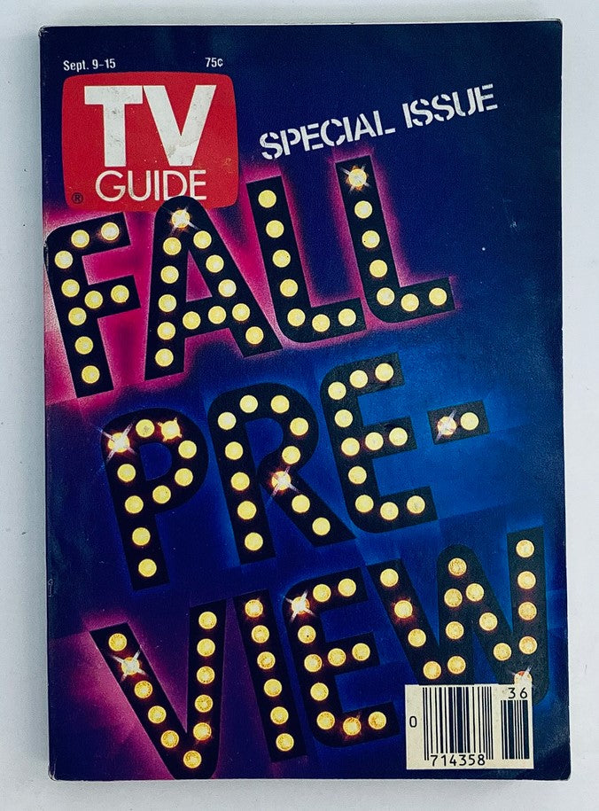 Cover of TV Guide Magazine September 9 1989 Fall Preview Special featuring bold text 'FALL PREVIEW' illuminated with lights, showcasing its status as a special issue for vintage television enthusiasts.