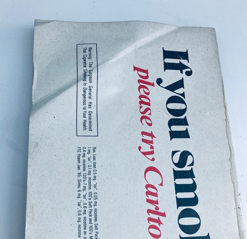 Back cover of the TV Guide Magazine September 7 1985, showing a vintage cigarette advertisement with health warning.