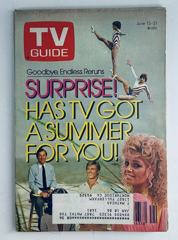 Cover of TV Guide Magazine June 15 1985 featuring Connie Chung and Teri Copley in LA Metro Edition, highlighting summer television programming with colorful graphics and iconic design.