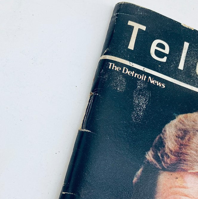 Side view of Vintage Television magazine with Roger Moore on the cover, highlighting the title and date, The Detroit News, November 22-28, 1981.