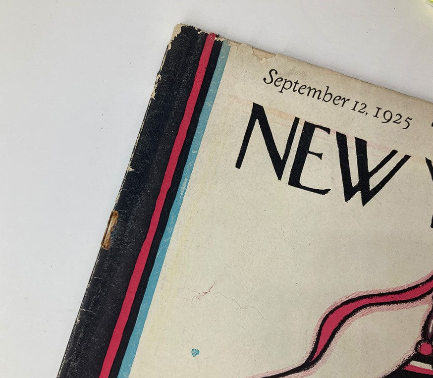 Cover detail of The New Yorker Magazine September 12 1925, showcasing the publication's vintage design and date.