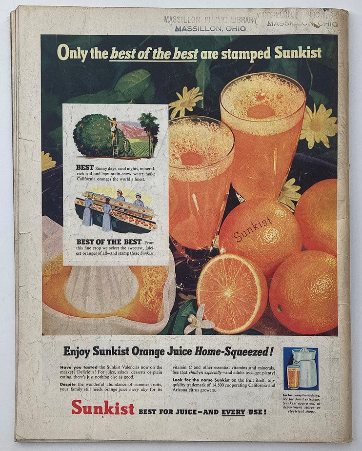 Advertisement in The Saturday Evening Post September 29 1951 highlighting Sunkist orange juice and its freshness.