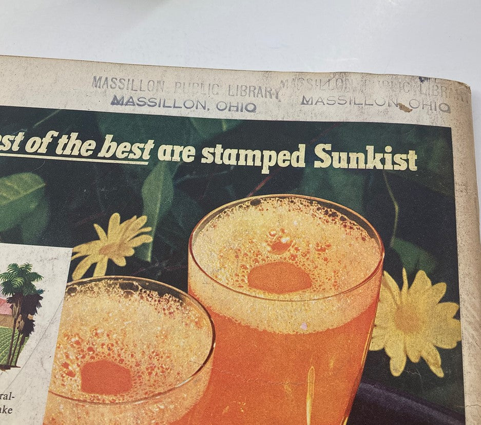 Cover of The Saturday Evening Post September 29, 1951 featuring a vintage advertisement for Sunkist, with two glasses of a bubbly drink and floral background, showcasing memorabilia from Hollywood history.
