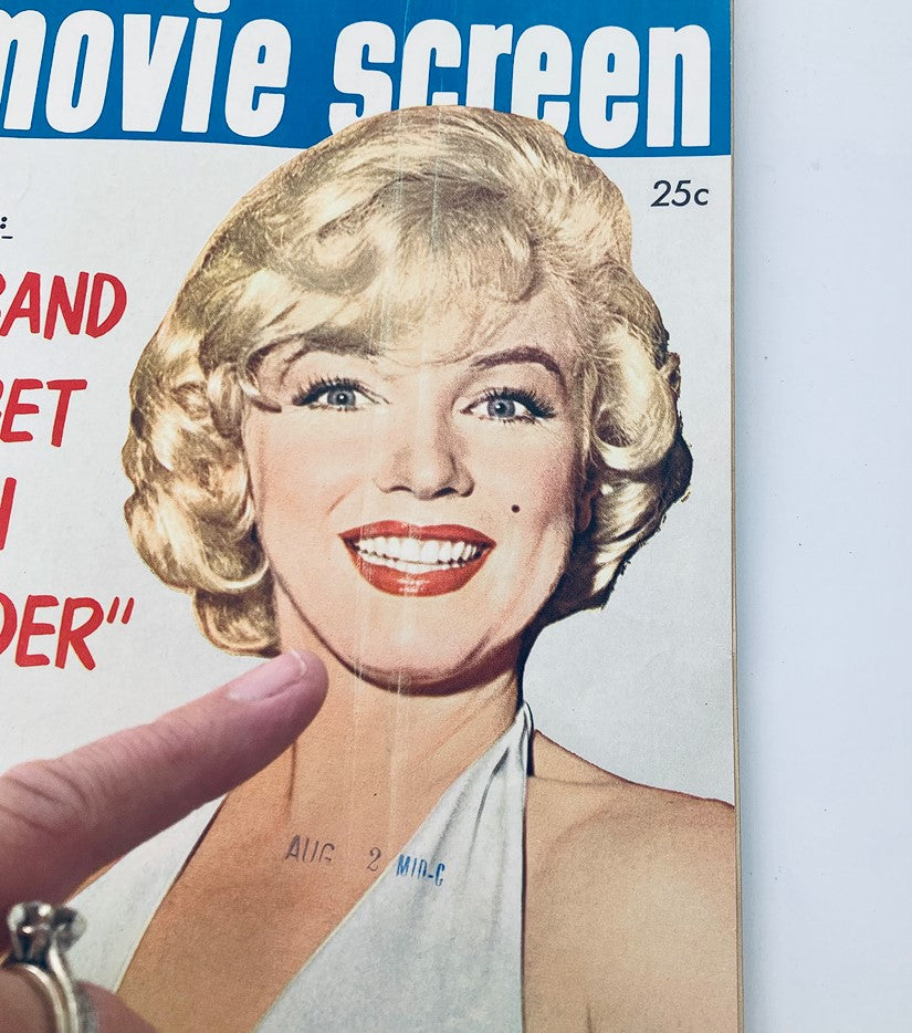 Close-up of the TV & Movie Screen Magazine cover from September 1960, highlighting Marilyn Monroe's radiant smile and classic Hollywood glamour.
