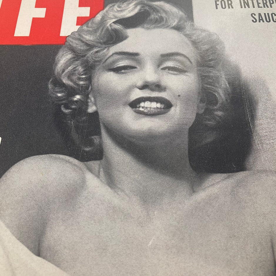 Cover of the VTG Life Magazine April 7 1952 with a portrait of Marilyn Monroe showcasing her iconic style and glamour from the 1950s.