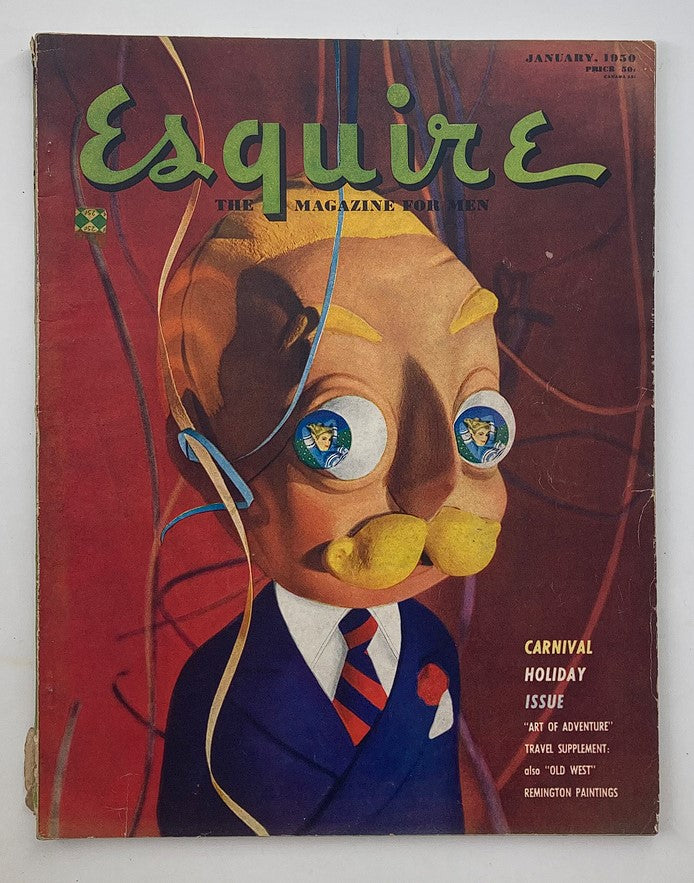 Cover of Esquire Magazine, January 1950, Vol. 33, No. 1, featuring an Old West Remington painting, no label