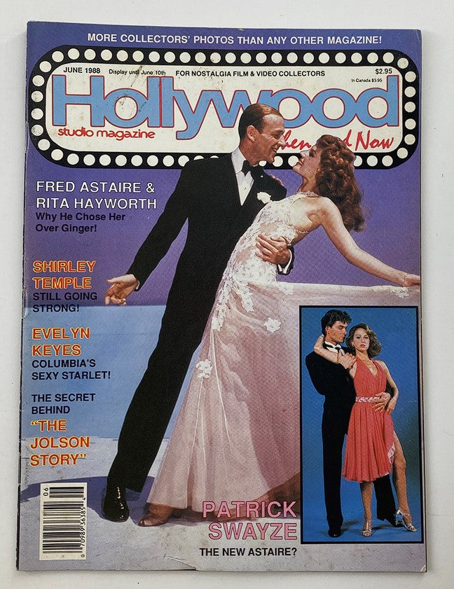 Cover of VTG Hollywood Studio Magazine from June 1988 featuring Fred Astaire and Rita Hayworth, showcasing nostalgic Hollywood glamour and iconic movie stars.